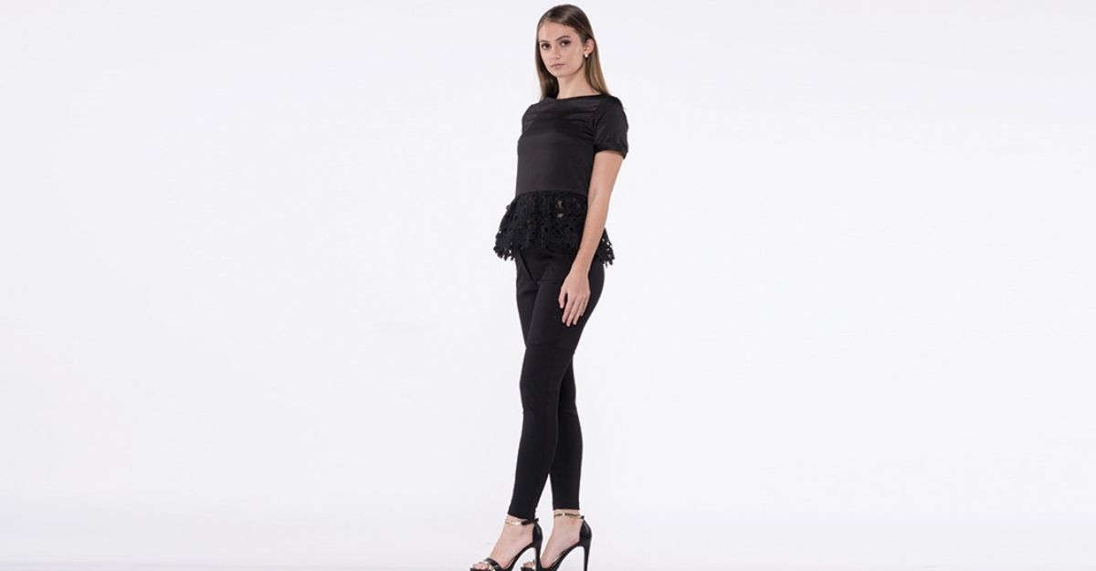 Jo Kilda Black Peplum Top