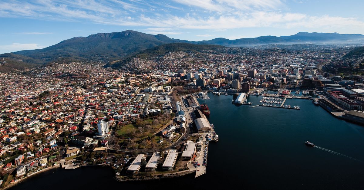 Hobart city - capital of Tasmania, Australia