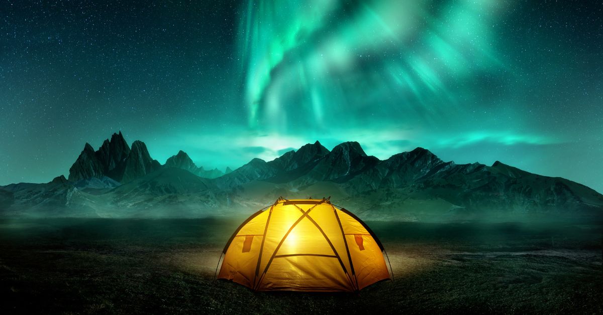 Camping holiday under the Northern Lights
