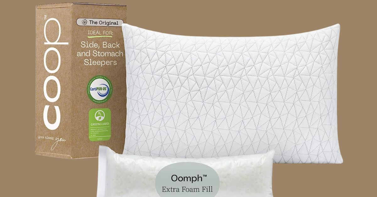 Coop Home Goods Memory Foam Pillow - Adjustable To Fit Your Sleeping Needs