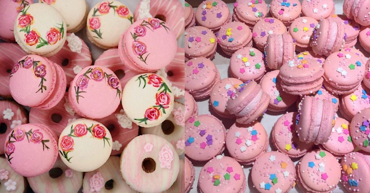 Creme Maison Bakery - Floral Painted and Confetti Macarons