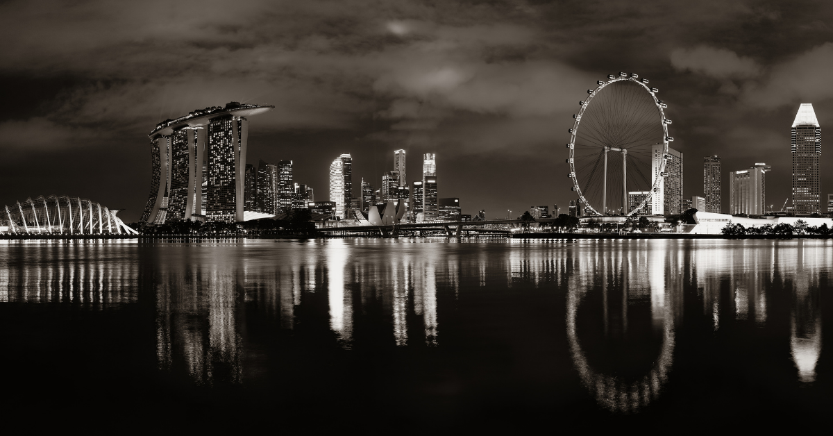 Singapore City Skyline in the dark