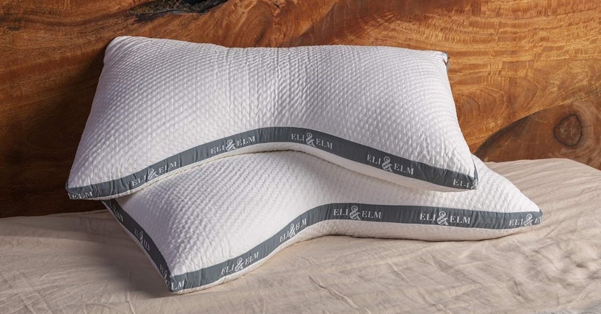 Eli and Elm Side Sleeper Pillow – Latex And Polyester Pillow Designed For Side Sleepers