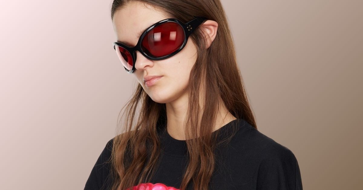 Gucci Black Oversized Wraparound Sunglasses