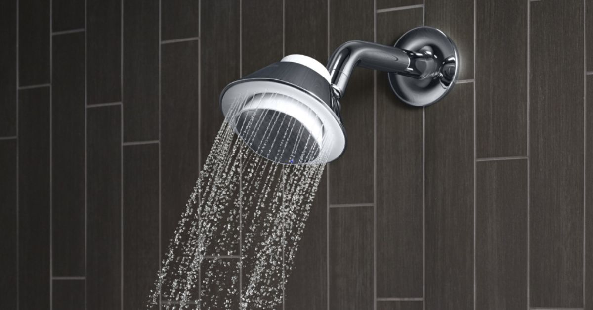Bathroom: Kohler Moxie Showerhead + Smart Speaker