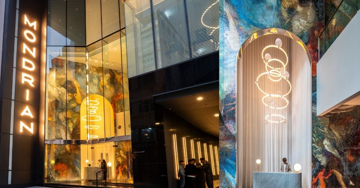 ondrian Hong Kong lobby with Christy Lee Rogers underwater-inspired mosaic