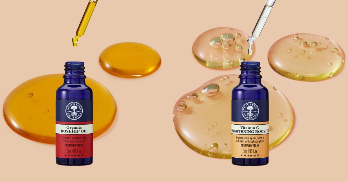    Neal’s Yard Remedies Vitamin C Brightening Booster and Organic Rosehip Oil