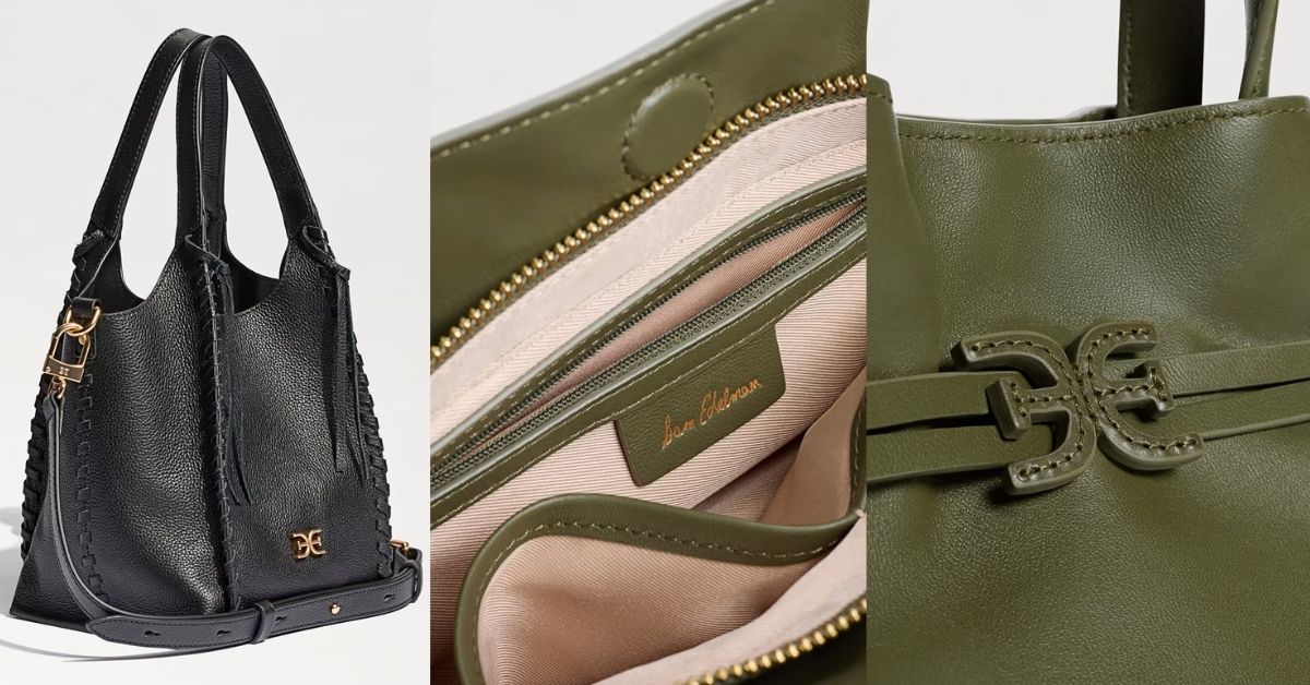Sam Edelman’s handbags made in pure leather